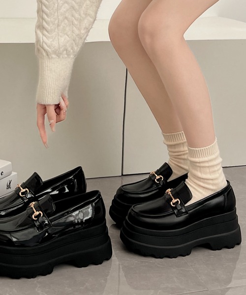 Shoes in Closet（シューズインクローゼット）の「厚底 トリプルソール ボリューム ビット ローファー 6319（ローファー・レディース・ブラック系その他/ブラック/ホワイト/ダークブラウン・LL/S/L/M）」の5枚目の写真