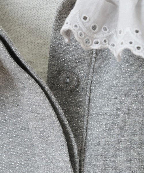 Candy Stripper（キャンディストリッパー）の「LACY LAME POLO トップス（ポロシャツ・レディース・ブラック/ライトブルー/ヘザーグレー・2）」の11枚目の写真
