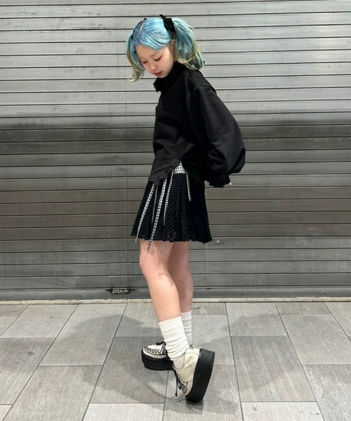 Candy Stripper（キャンディストリッパー）の「LACY LAME POLO トップス（ポロシャツ・レディース・ブラック/ライトブルー/ヘザーグレー・2）」の21枚目の写真