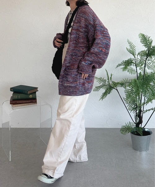 kutir（クティール）の「ミックスニットカーディガン（カーディガン/ボレロ・レディース・レッド/ブルー/グリーン・FREE）」の7枚目の写真