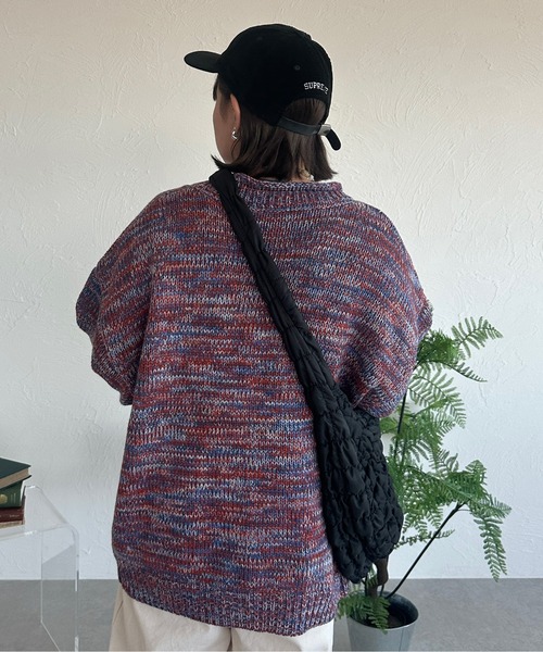 kutir（クティール）の「ミックスニットカーディガン（カーディガン/ボレロ・レディース・レッド/ブルー/グリーン・FREE）」の5枚目の写真