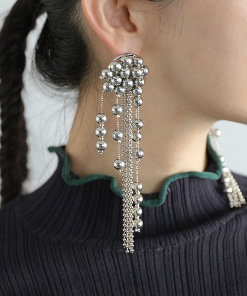 HARE（ハレ）の「ボリュームデザインピアス(HARE)（ピアス（両耳用）・レディース・シルバー・FREE）」の8枚目の写真