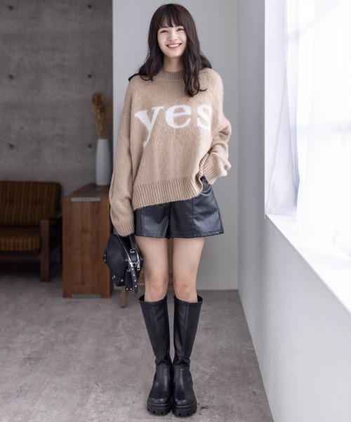 clear（クリア）の「YESモヘアオーバーニット（ニット/セーター・レディース・ブラック/グリーン/モカ・F）」の22枚目の写真