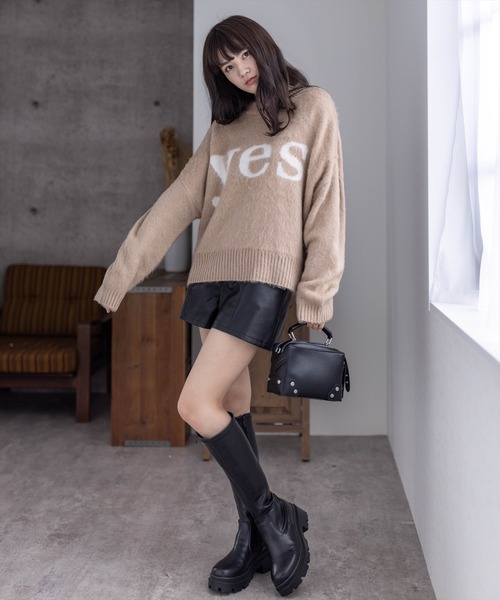 clear（クリア）の「YESモヘアオーバーニット（ニット/セーター・レディース・ブラック/グリーン/モカ・F）」の17枚目の写真