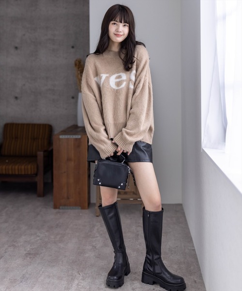 clear（クリア）の「YESモヘアオーバーニット（ニット/セーター・レディース・ブラック/グリーン/モカ・F）」の13枚目の写真