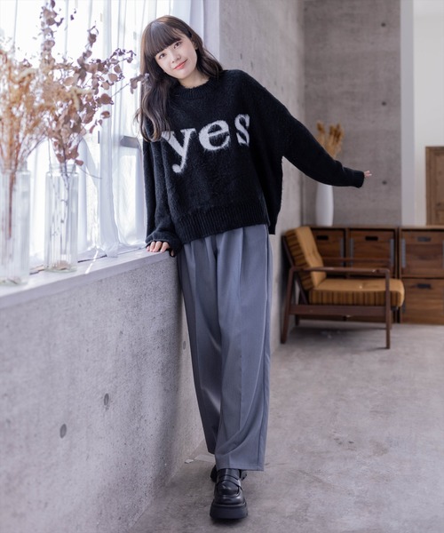 clear（クリア）の「YESモヘアオーバーニット（ニット/セーター・レディース・ブラック/グリーン/モカ・F）」の15枚目の写真