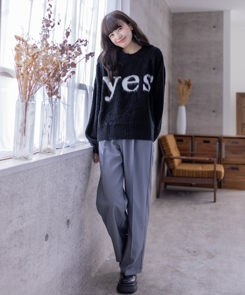 clear（クリア）の「YESモヘアオーバーニット（ニット/セーター・レディース・ブラック/グリーン/モカ・F）」の12枚目の写真