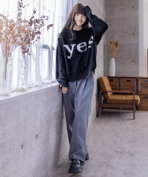 clear（クリア）の「YESモヘアオーバーニット（ニット/セーター・レディース・ブラック/グリーン/モカ・F）」の18枚目の写真