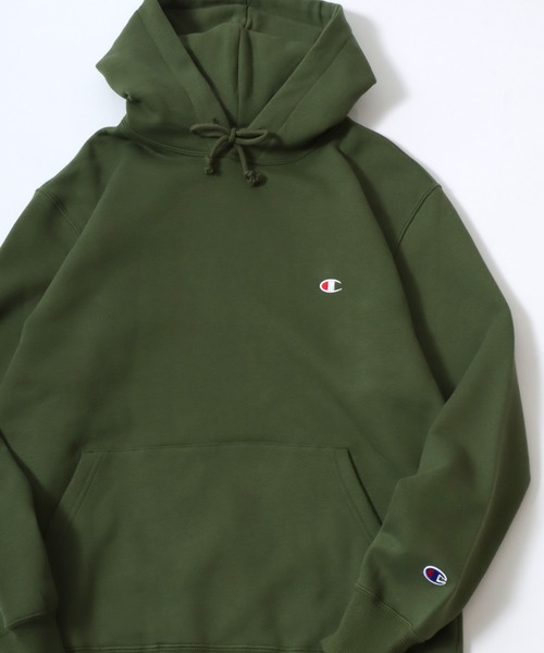 Champion（チャンピオン）の「2025AW Champion/チャンピオン USAコットン 裏起毛 ワンポイントロゴ スウェットパーカー レディース メンズ トレーナー（パーカー・メンズ・オートミール/ダークグリーン/ダークグレー/ネイビー/ブラック/グレー/オリーブ・M/L/XL）」の7枚目の写真