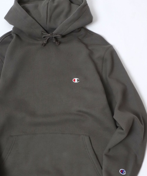 Champion（チャンピオン）の「2025AW Champion/チャンピオン USAコットン 裏起毛 ワンポイントロゴ スウェットパーカー レディース メンズ トレーナー（パーカー・メンズ・オートミール/ダークグリーン/ダークグレー/ネイビー/ブラック/グレー/オリーブ・M/L/XL）」の4枚目の写真