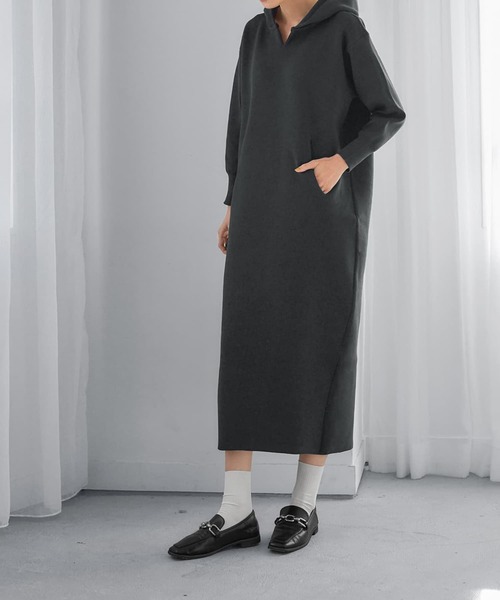 10T173☆ STATE OF MIND 新品ニット パーカー ワンピース M STYLE DELI（スタイルデリ）の「ニットパーカーワンピースC