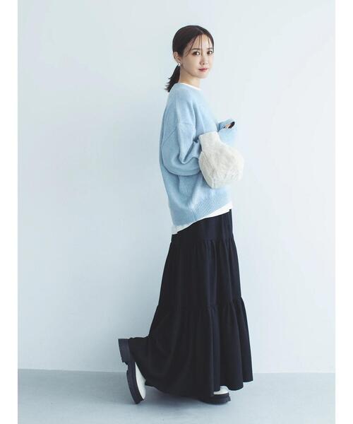 Samansa Mos2 blue（サマンサモスモスブルー）の「【Rina×blue】ニットプルオーバー（ニット/セーター・レディース・キナリ/チャコールグレー/サックスブルー/モカ・F）」の8枚目の写真