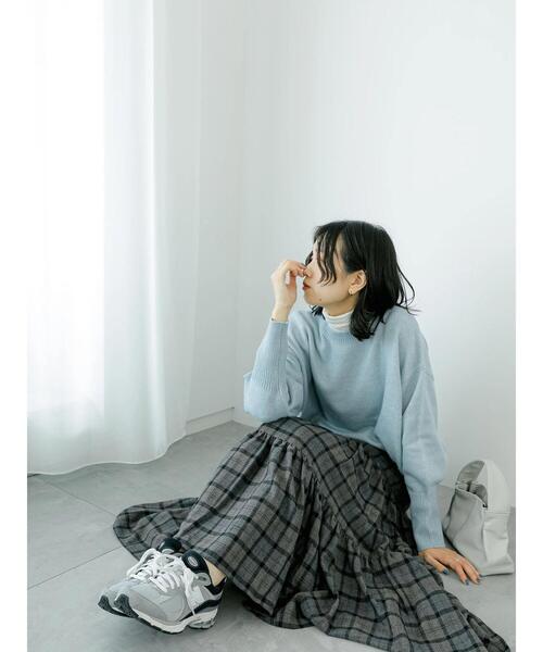 Samansa Mos2 blue（サマンサモスモスブルー）の「【Rina×blue】ニットプルオーバー（ニット/セーター・レディース・キナリ/チャコールグレー/サックスブルー/モカ・F）」の10枚目の写真