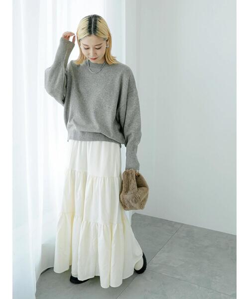 Samansa Mos2 blue（サマンサモスモスブルー）の「【Rina×blue】ニットプルオーバー（ニット/セーター・レディース・キナリ/チャコールグレー/サックスブルー/モカ・F）」の20枚目の写真