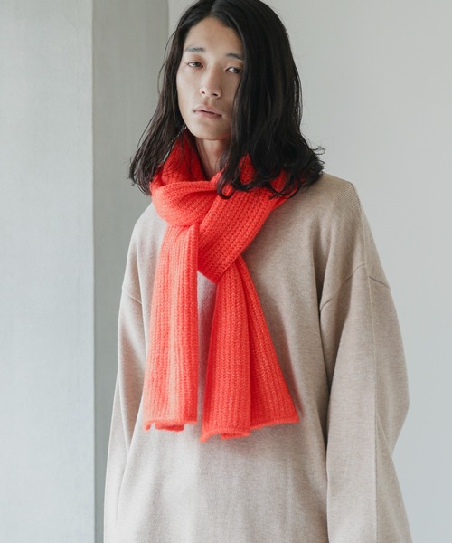 NANO universe（ナノユニバース）の「【WEB限定】モヘヤライクワイドストール（ストール/ショール・メンズ・イエロー/ブラウン系その他3/オレンジ/ブラック/ホワイト/パープル系その他2/グリーン/グレー・FREE）」の8枚目の写真