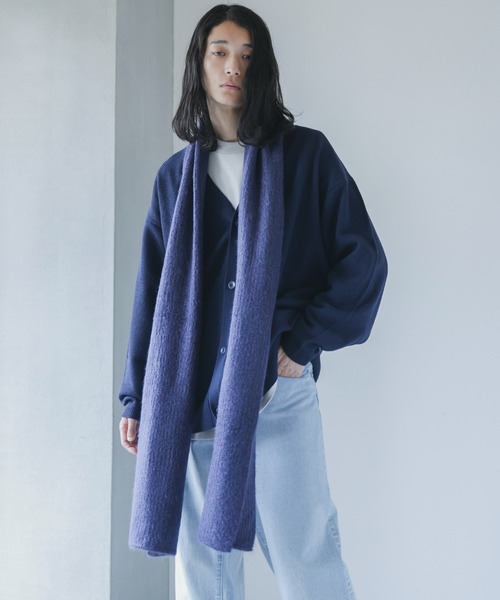 NANO universe（ナノユニバース）の「【WEB限定】モヘヤライクワイドストール（ストール/ショール・メンズ・イエロー/ブラウン系その他3/オレンジ/ブラック/ホワイト/パープル系その他2/グリーン/グレー・FREE）」の6枚目の写真