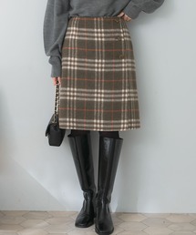URBAN RESEARCH ROSSO WOMEN | チェック×無地台形リバースカート(スカート)