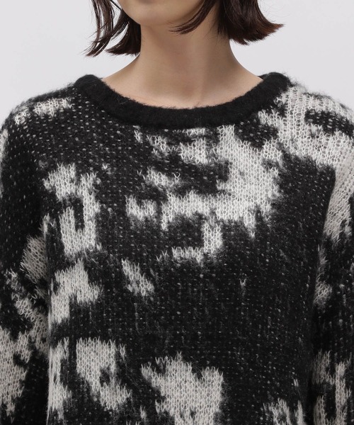 LAKOLE（ラコレ）の「ジャカードニットプルオーバー / 987997（ニット/セーター・レディース・ライトグレー系/ブラック×ホワイト/ホワイト系9・SMALL/MEDIUM）」の7枚目の写真