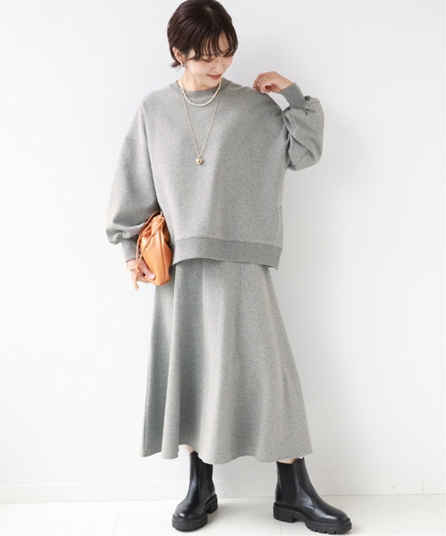 JOURNAL STANDARD relume（ジャーナルスタンダード　レリューム）の「《追加2》CTダンボールトラペーズスカート（スカート・レディース・グレー/ブラック・FREE）」の7枚目の写真