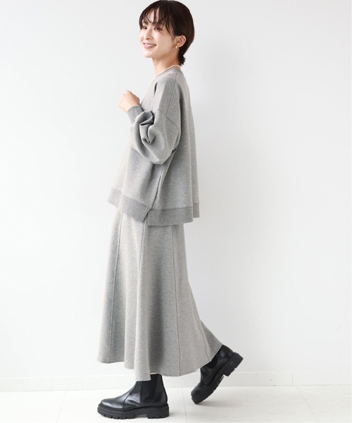 JOURNAL STANDARD relume（ジャーナルスタンダード　レリューム）の「《追加2》CTダンボールトラペーズスカート（スカート・レディース・グレー/ブラック・FREE）」の9枚目の写真