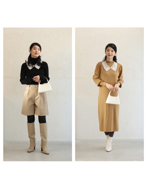 cawaii（カワイイ）の「ラインストーンとパールを散りばめたカッティングレース襟ネックレス（付け襟・レディース・ホワイト・FREE）」の14枚目の写真