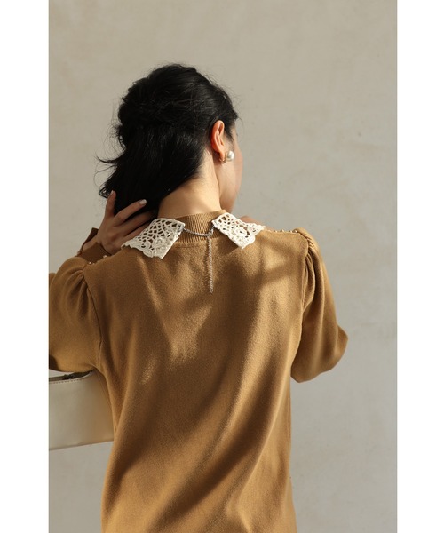 cawaii（カワイイ）の「ラインストーンとパールを散りばめたカッティングレース襟ネックレス（付け襟・レディース・ホワイト・FREE）」の16枚目の写真