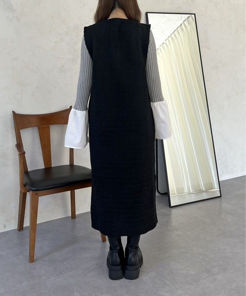 prose verse（プロズヴェール）の「パールキーネックツイードジャンスカ（ジャンパースカート・レディース・ブラック・ﾌﾘ-）」の14枚目の写真