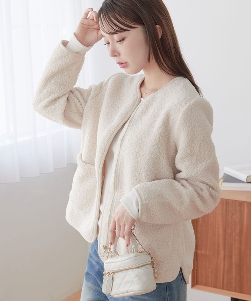 ECRIRE（エクリール）の「ボアジャケット（その他アウター・レディース・ブラウン/モカ/アイボリー・M）」の4枚目の写真