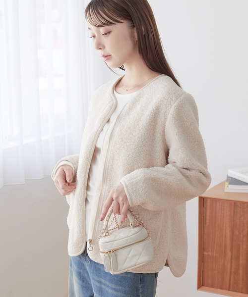 ECRIRE（エクリール）の「ボアジャケット（その他アウター・レディース・ブラウン/モカ/アイボリー・M）」の7枚目の写真