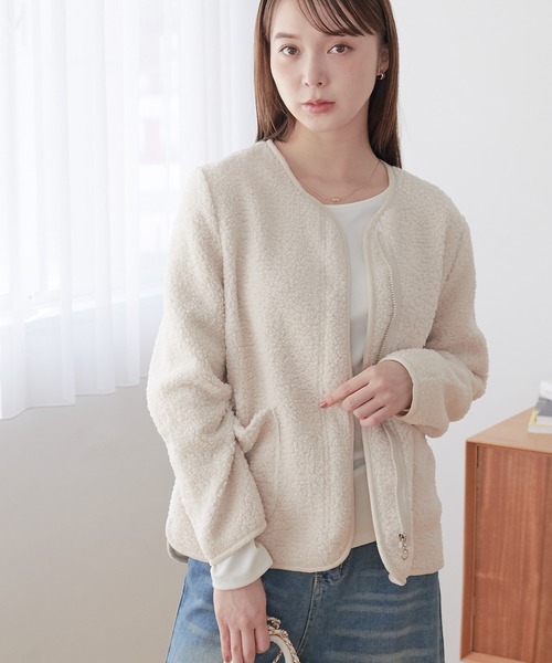 ECRIRE（エクリール）の「ボアジャケット（その他アウター・レディース・ブラウン/モカ/アイボリー・M）」の9枚目の写真