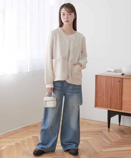 ECRIRE（エクリール）の「ボアジャケット（その他アウター・レディース・ブラウン/モカ/アイボリー・M）」の11枚目の写真