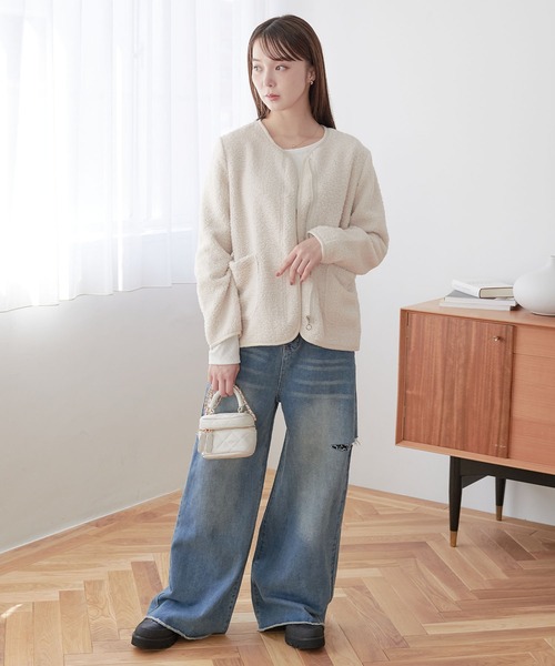 ECRIRE（エクリール）の「ボアジャケット（その他アウター・レディース・ブラウン/モカ/アイボリー・M）」の13枚目の写真