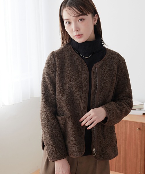 ECRIRE（エクリール）の「ボアジャケット（その他アウター・レディース・ブラウン/モカ/アイボリー・M）」の18枚目の写真