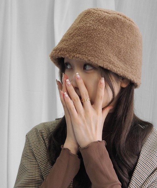 minia（ミニア）の「ボアバケハ（ハット・レディース・ブラウン/ベージュ/ブラック・FREE）」の3枚目の写真