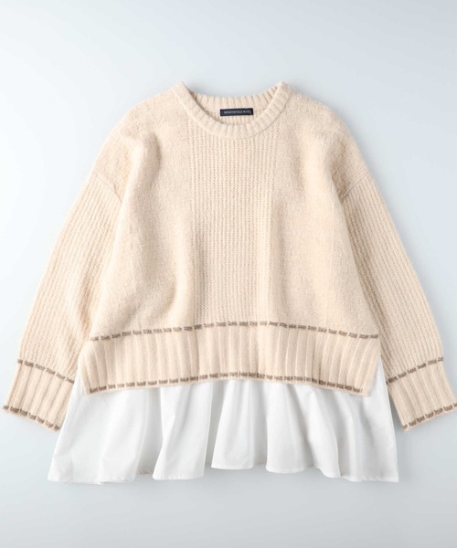 HONEYSUCKLE ROSE（ハニーサックルローズ）の「【HONEYSUCKLE ROSE】フェイクレイヤードニット（ニット/セーター・レディース・オフホワイト/ブルー・フリー）」の5枚目の写真