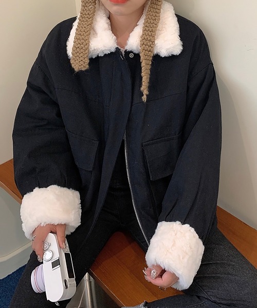 Girly Doll（ガーリードール）の「ボア付きブルゾン（ブルゾン・レディース・ピンク/ブラック/ブルー/イエロー・FREE）」の13枚目の写真