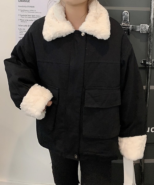 Girly Doll（ガーリードール）の「ボア付きブルゾン（ブルゾン・レディース・ピンク/ブラック/ブルー/イエロー・FREE）」の14枚目の写真