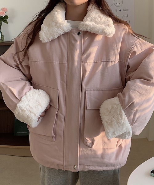 Girly Doll（ガーリードール）の「ボア付きブルゾン（ブルゾン・レディース・ピンク/ブラック/ブルー/イエロー・FREE）」の17枚目の写真