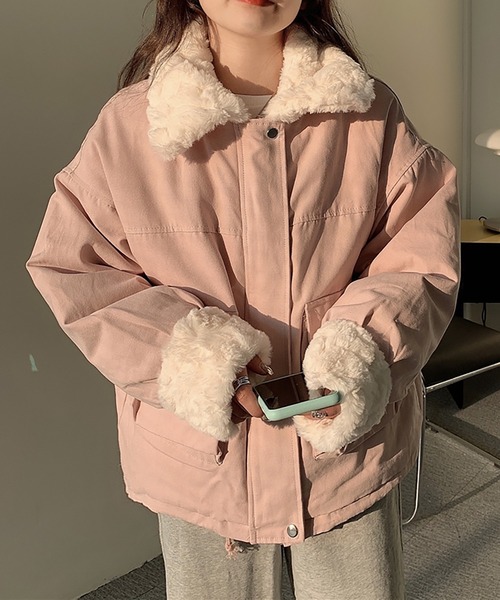 Girly Doll（ガーリードール）の「ボア付きブルゾン（ブルゾン・レディース・ピンク/ブラック/ブルー/イエロー・FREE）」の20枚目の写真