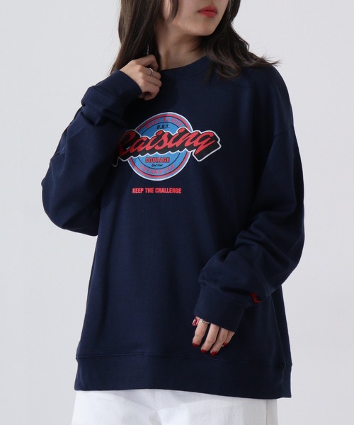 MODISH GAZE(モディシュガゼ)の「MODISH GAZE クルーネックRisingプリントスウェット(スウェット・メンズ・オフホワイト/グリーン/ネイビー・M/L)」の13枚目の写真