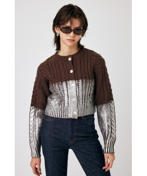 【セール】FOIL PRINT CABLE カーディガン（カーディガン/ボレロ）｜MOUSSY（マウジー）