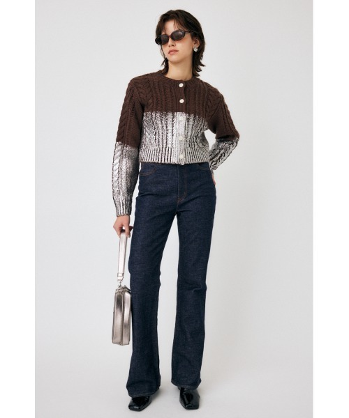 【セール】FOIL PRINT CABLE カーディガン（カーディガン/ボレロ）｜MOUSSY（マウジー）