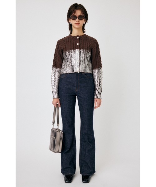 【セール】FOIL PRINT CABLE カーディガン（カーディガン/ボレロ）｜MOUSSY（マウジー）