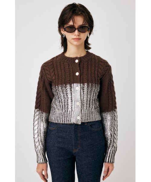 【セール】FOIL PRINT CABLE カーディガン（カーディガン/ボレロ）｜MOUSSY（マウジー）