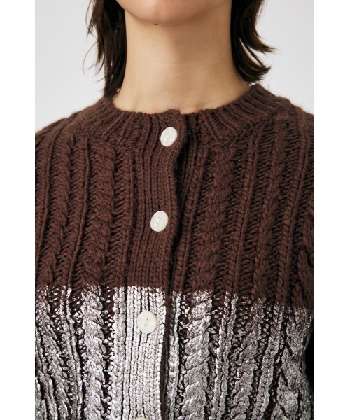 【セール】FOIL PRINT CABLE カーディガン（カーディガン/ボレロ）｜MOUSSY（マウジー）