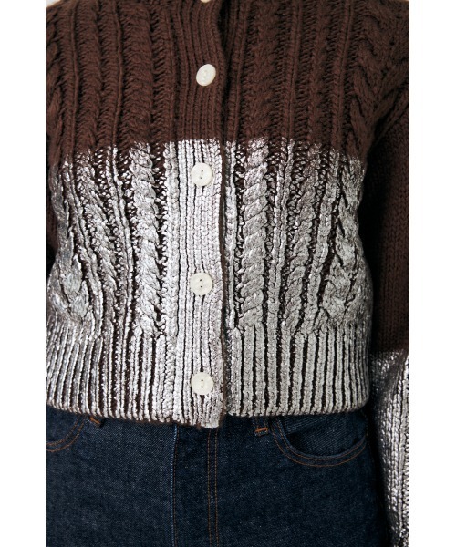 【セール】FOIL PRINT CABLE カーディガン（カーディガン/ボレロ）｜MOUSSY（マウジー）