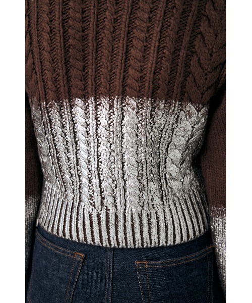 【セール】FOIL PRINT CABLE カーディガン（カーディガン/ボレロ）｜MOUSSY（マウジー）