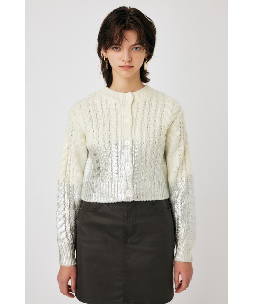 【セール】FOIL PRINT CABLE カーディガン（カーディガン/ボレロ）｜MOUSSY（マウジー）