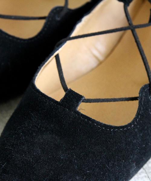 BEAUTY&YOUTH UNITED ARROWS(ビューティーアンドユースユナイテッドアローズ)の「BY∵ スウェードレースアップフラット ◆(パンプス・レディース・ブラック/ダークブラウン・LARGE/SMALL/MEDIUM)」の5枚目の写真