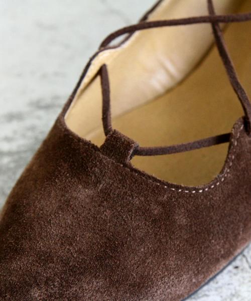 BEAUTY&YOUTH UNITED ARROWS(ビューティーアンドユースユナイテッドアローズ)の「BY∵ スウェードレースアップフラット ◆(パンプス・レディース・ブラック/ダークブラウン・LARGE/SMALL/MEDIUM)」の6枚目の写真